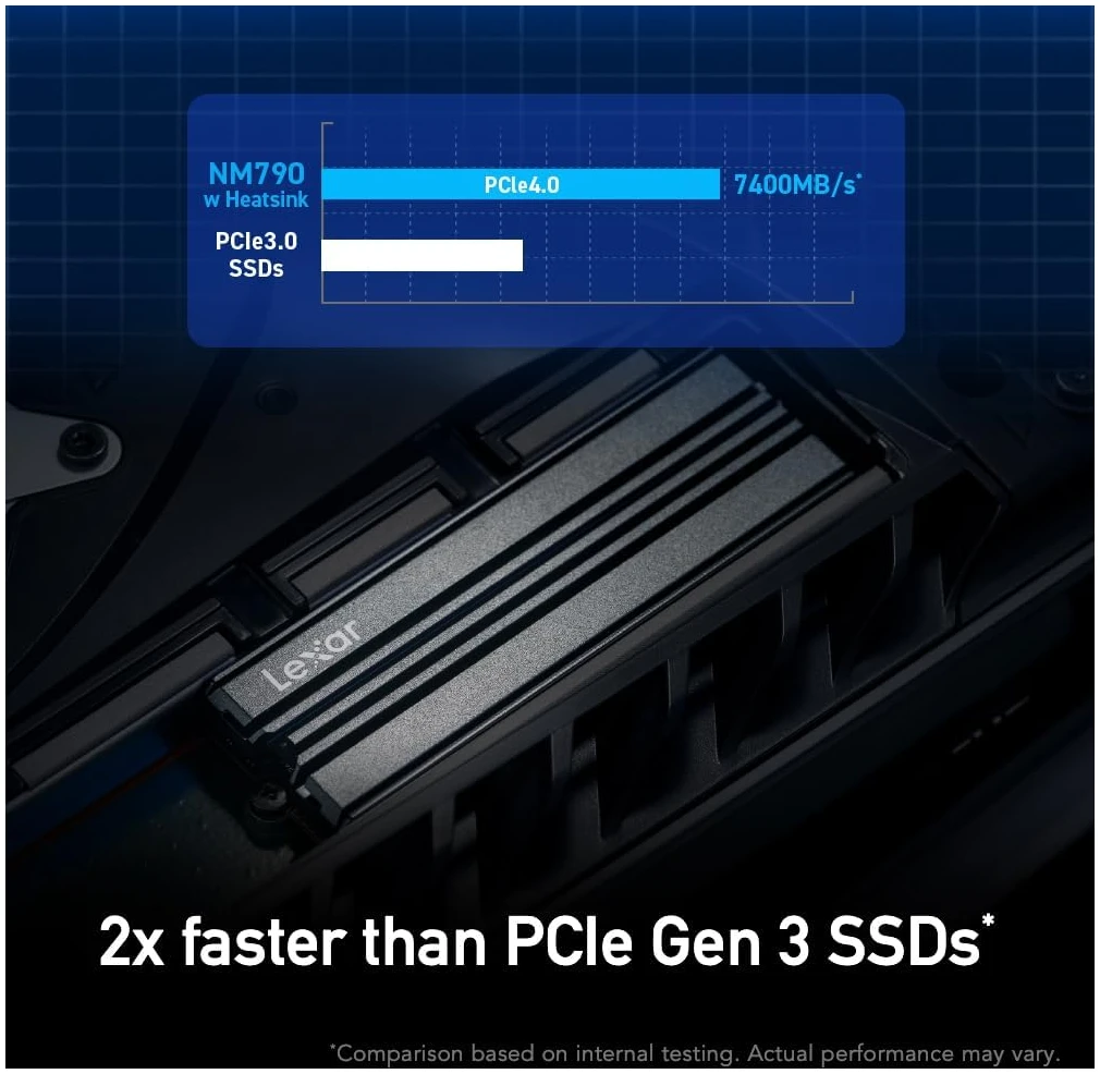 Disco SSD 1TB Lexar NM790 con disipador PCIe Gen4 NVMe M.2 2280 Expansión Playstation 5 - Imagen 5