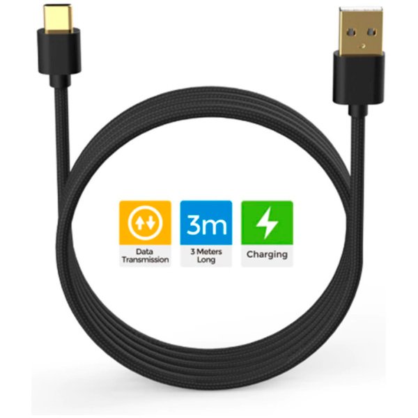 Cable de carga y datos Dobe USB-C de 3 m para PS5 - Nintendo Switch - Xbox - Imagen 2