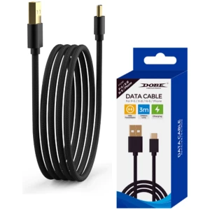 Cable de carga y datos Dobe USB-C de 3 m para PS5 - Nintendo Switch - Xbox