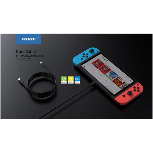 Cable de carga y datos Dobe Tipo-C a Tipo-C de 1,5 m para PS5 - Nintendo Switch - Xbox - Imagen 7