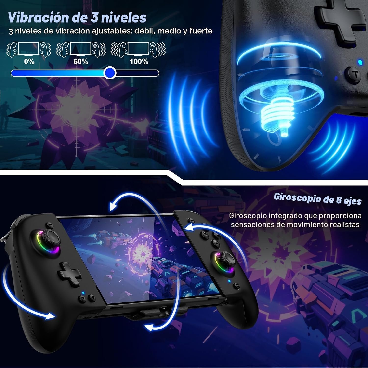 Mando Gammeefy para Nintendo Switch JC200 Wireless Gamepad con agarre mejorado - Imagen 6