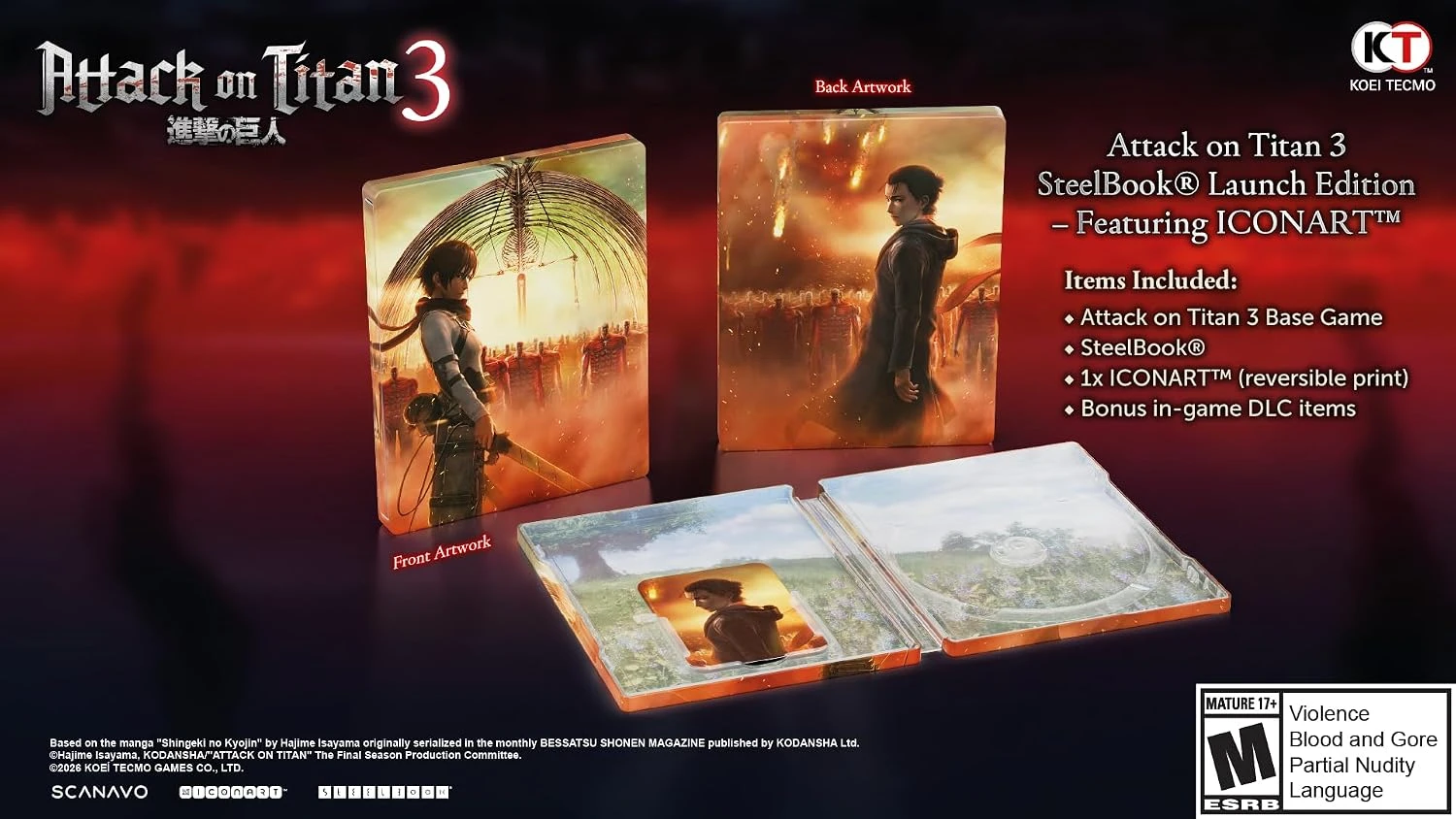 Attack on Titan 3 SteelBook Launch Edition PS5 Físico
