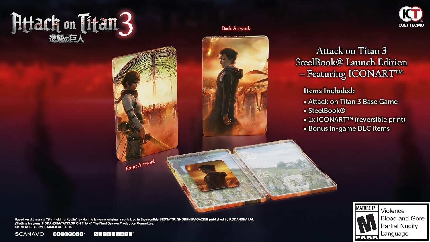 Attack on Titan 3 SteelBook Launch Edition Nintendo Switch 2 Físico
