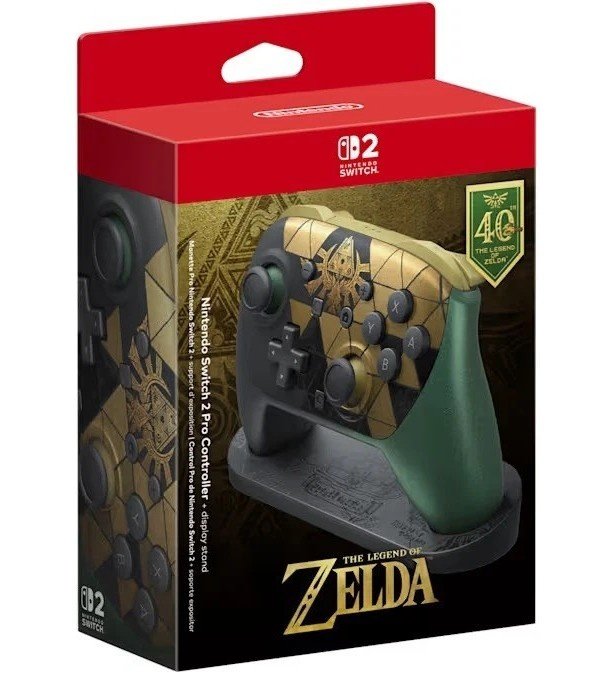 Joystick Nintendo Switch 2 Pro Controller + Display Stand The Legend of Zelda 40th Anniversary Edition